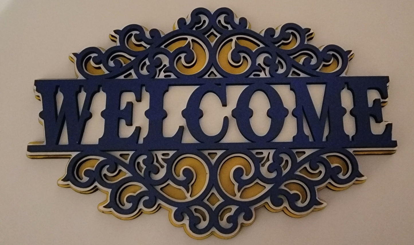 3 Layer Welcome Door Plaque