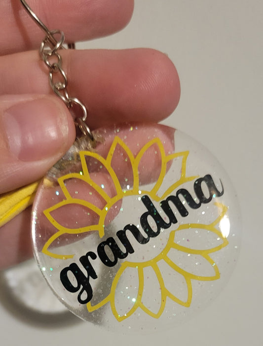 Resin Coated 2" Acrylic Keychain | Grandma