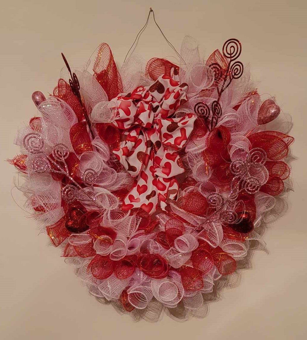 Mesh Heart Wreath